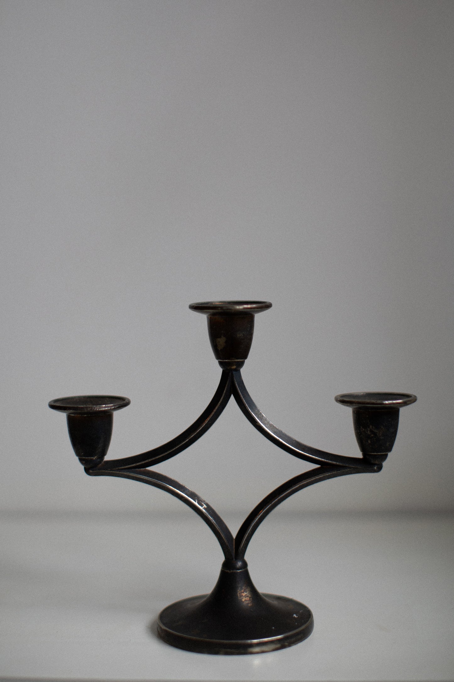 Dark Silverplated Candleholder