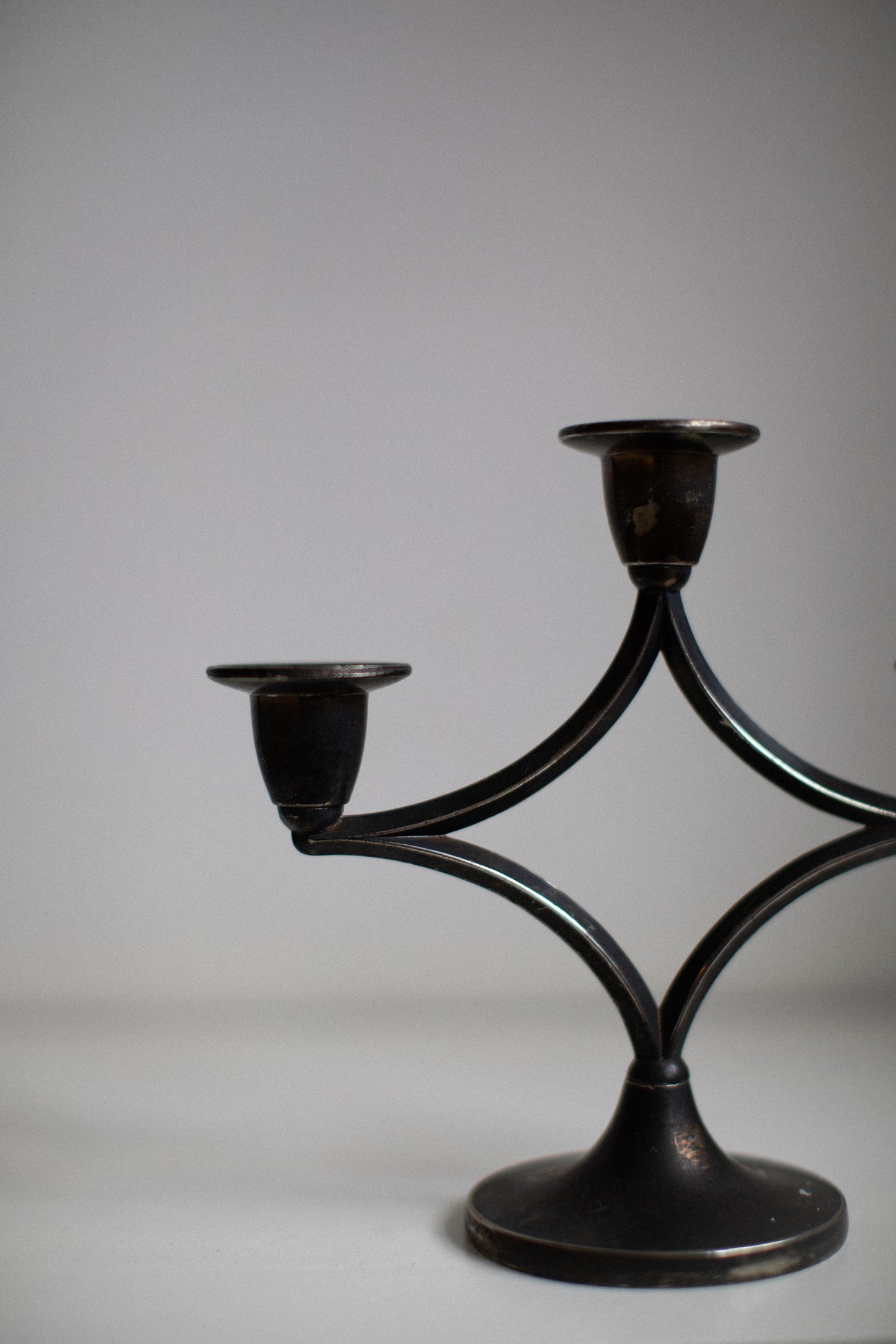 Dark Silverplated Candleholder