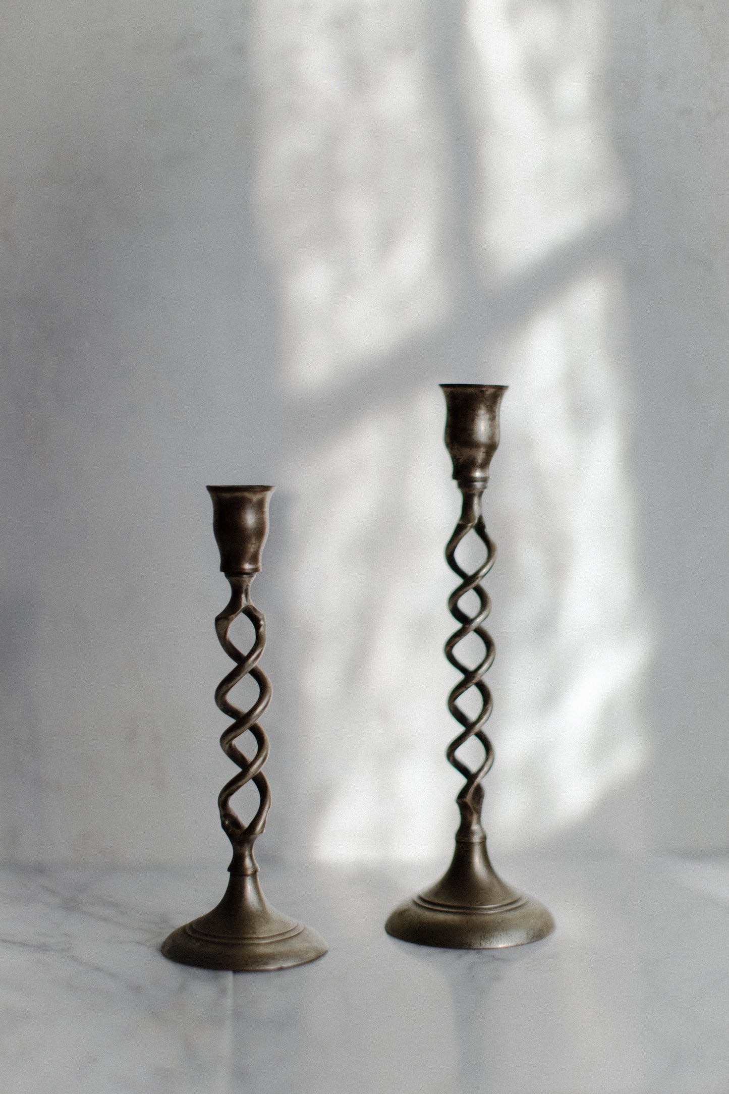 Brass Twisted Candleholders