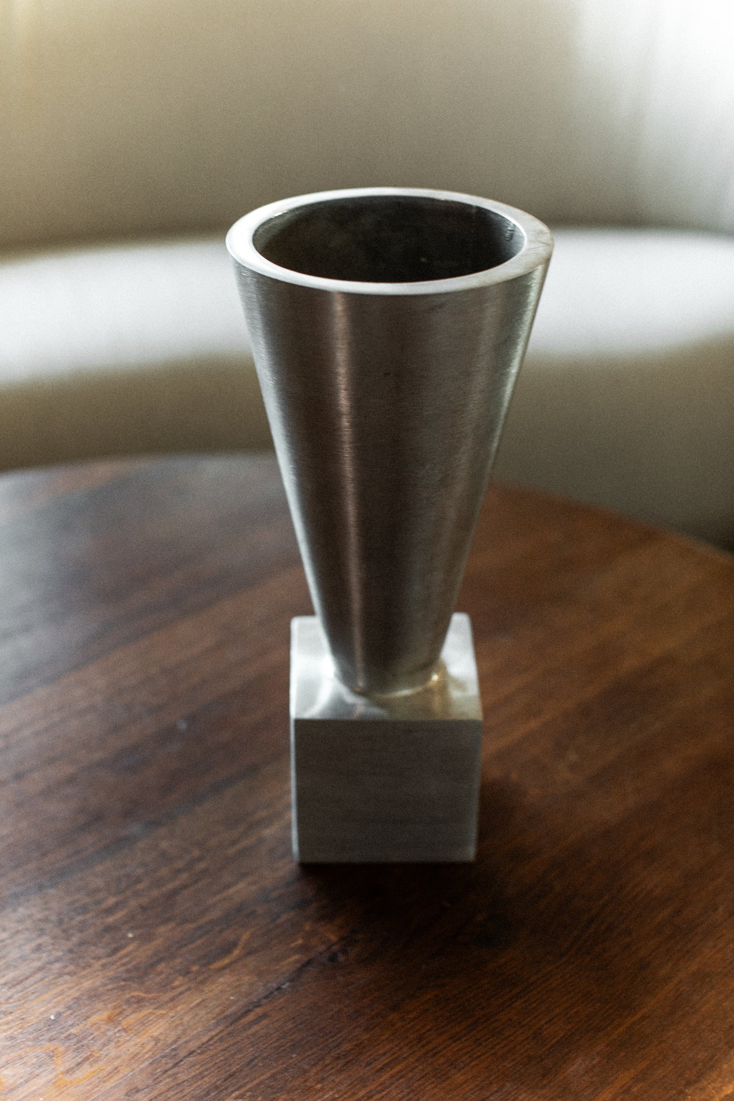 70's Aluminum Cast Vase