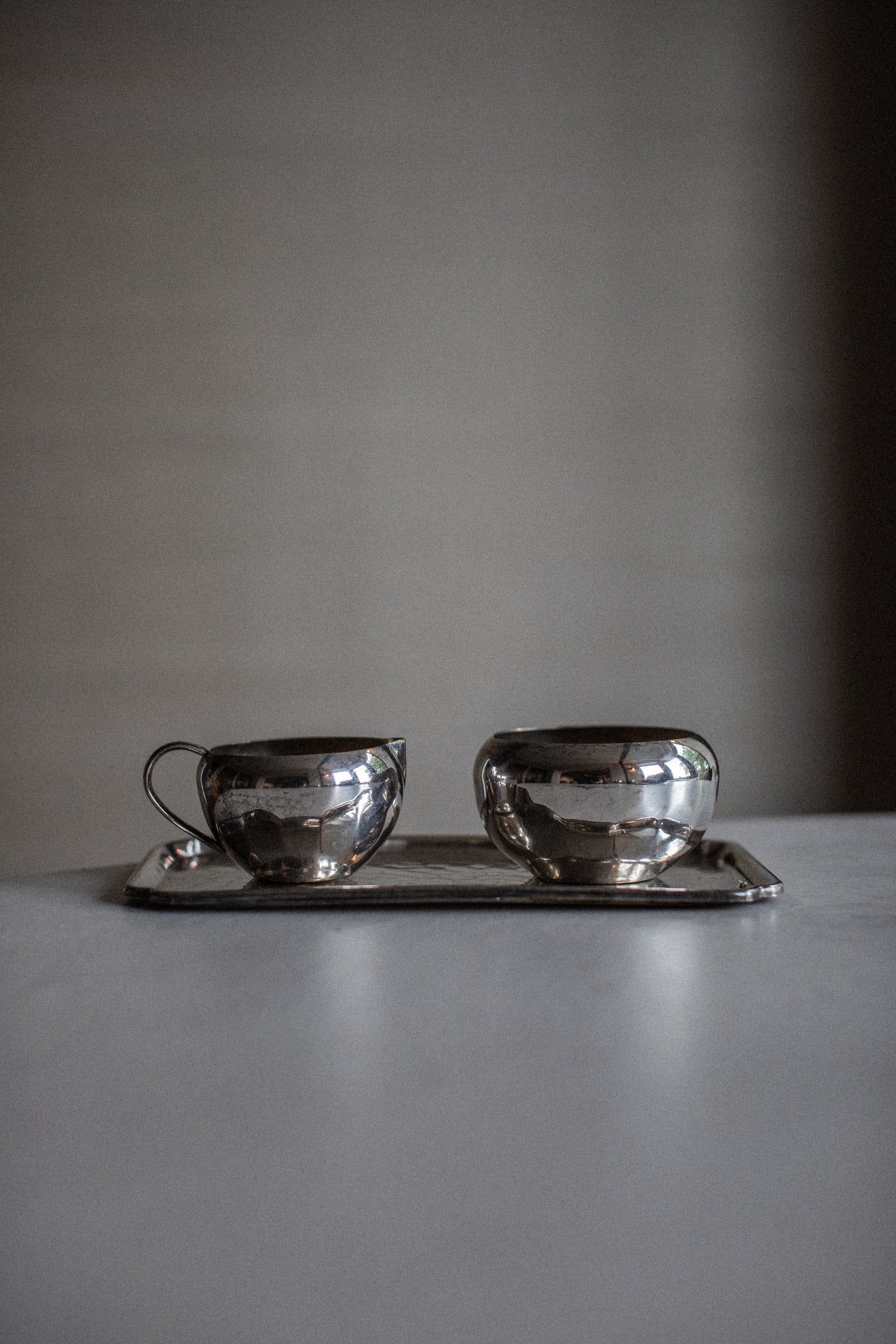 Art Deco creamer & sugar bowl