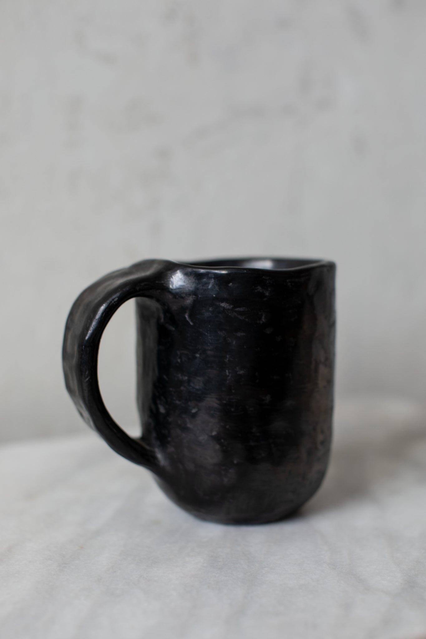 Black ceramic mug