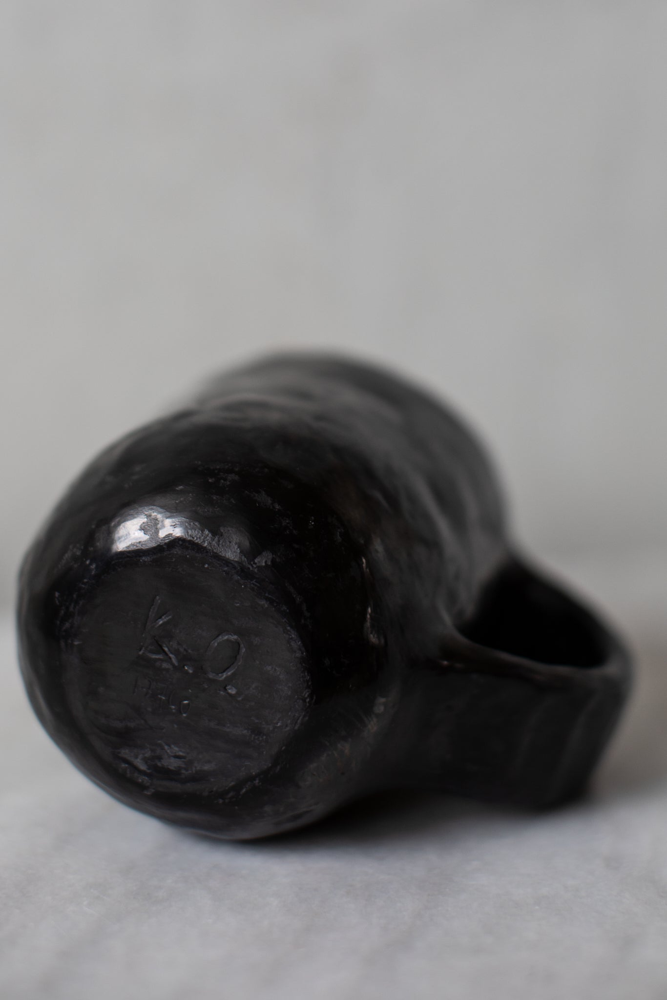 Black ceramic mug