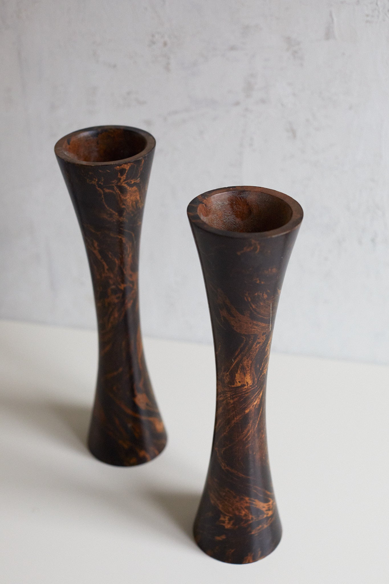 Vintage wooden vases