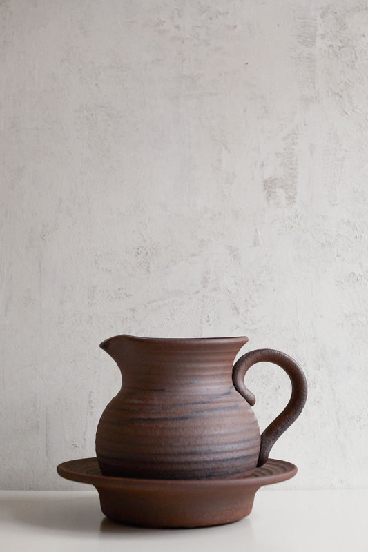 vintage ceramic pitcher and bowl